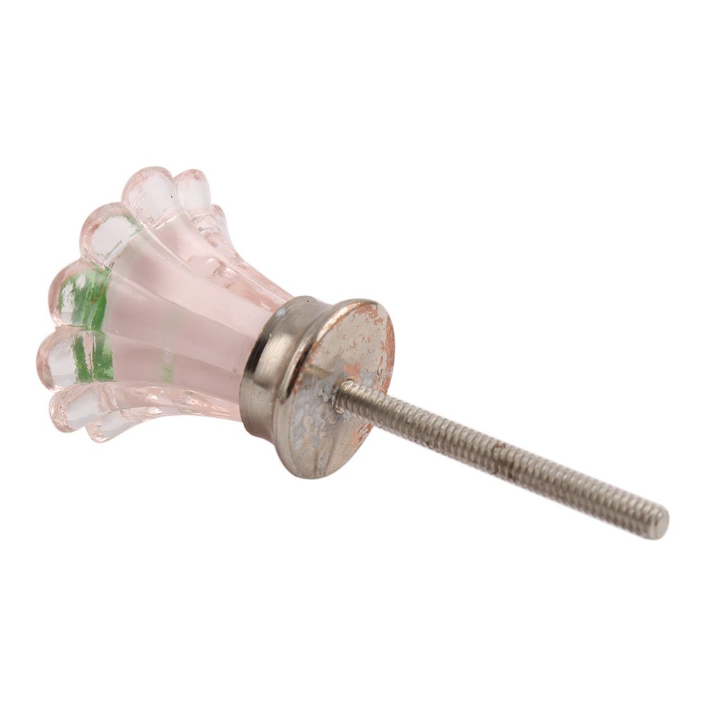 IndianShelf 20-Piece Pink Glass Daisy Drawer Knobs - Handcrafted Luxury Cabinet Hardware for Kitchen, Dresser & Furniture - Decorative Door Pulls for Home Décor & DIY Projects