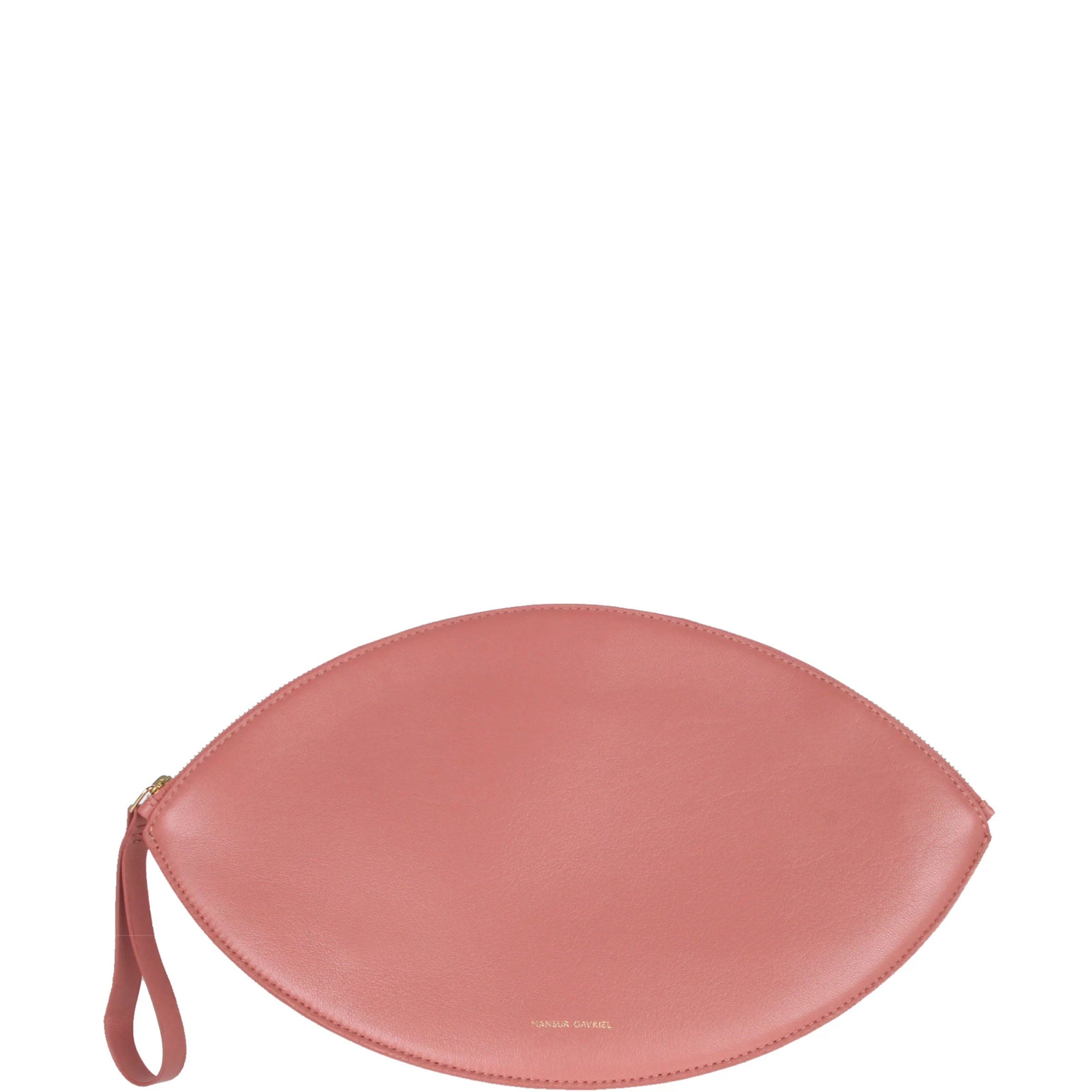 Luxury Blush Pink Lamb Leather Oval Clutch Purse for Women - Elegant Evening Bag for Parties, Weddings & Special Occasions