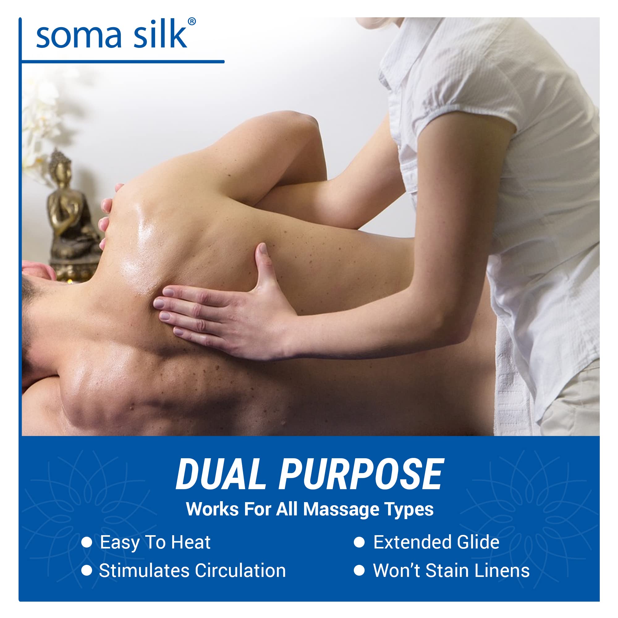 Soma Silk Professional Massage Cream - 5 Gallon Bulk Size | Ultra Smooth & Silky Texture with Calendula & Jojoba Oils | Deep Moisturizing for Healthy Skin | Easy Glide Massage Lotion for Spa, Salon & Professional Therapists | Ideal for Swedish, Deep Tissue & Relaxation Massages