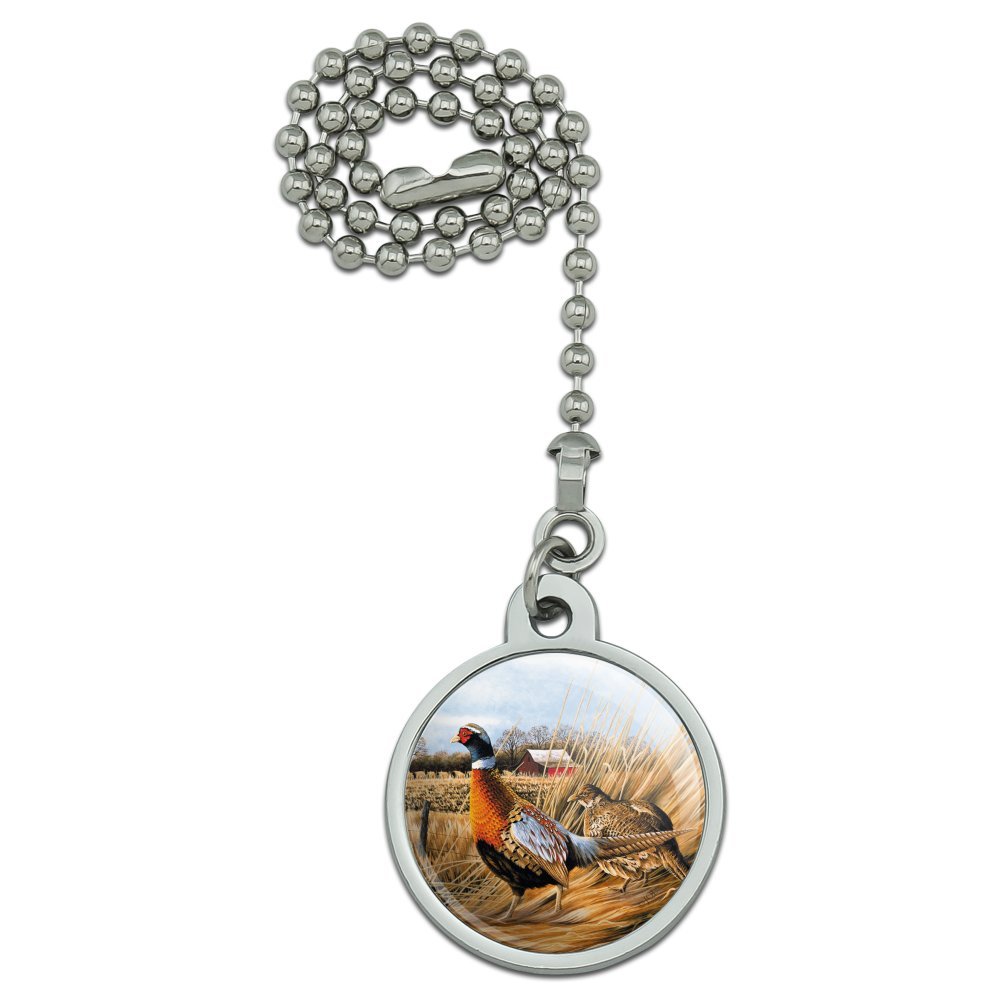Farmhouse Style Pheasant Ceiling Fan Pull Chain - Decorative Light Switch Pull for Rustic Home & Cabin Decor