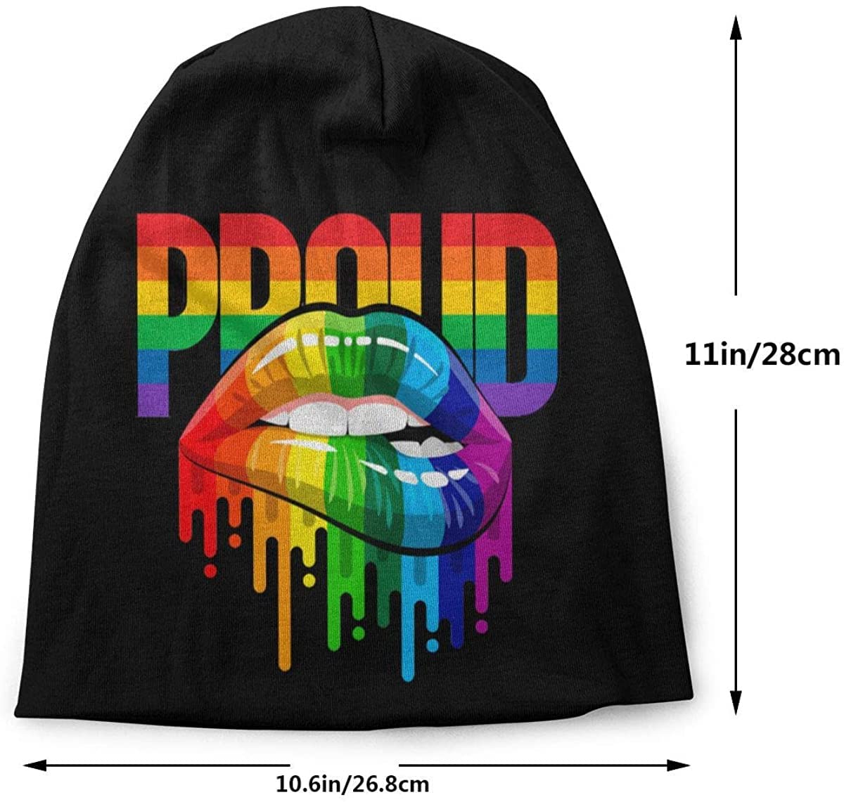 Rainbow Pride Beanie Hat for Women & Men - Unisex Gay LGBTQ Skull Cap - Warm Winter Knit Hat for Daily Wear, Festivals & Pride Events