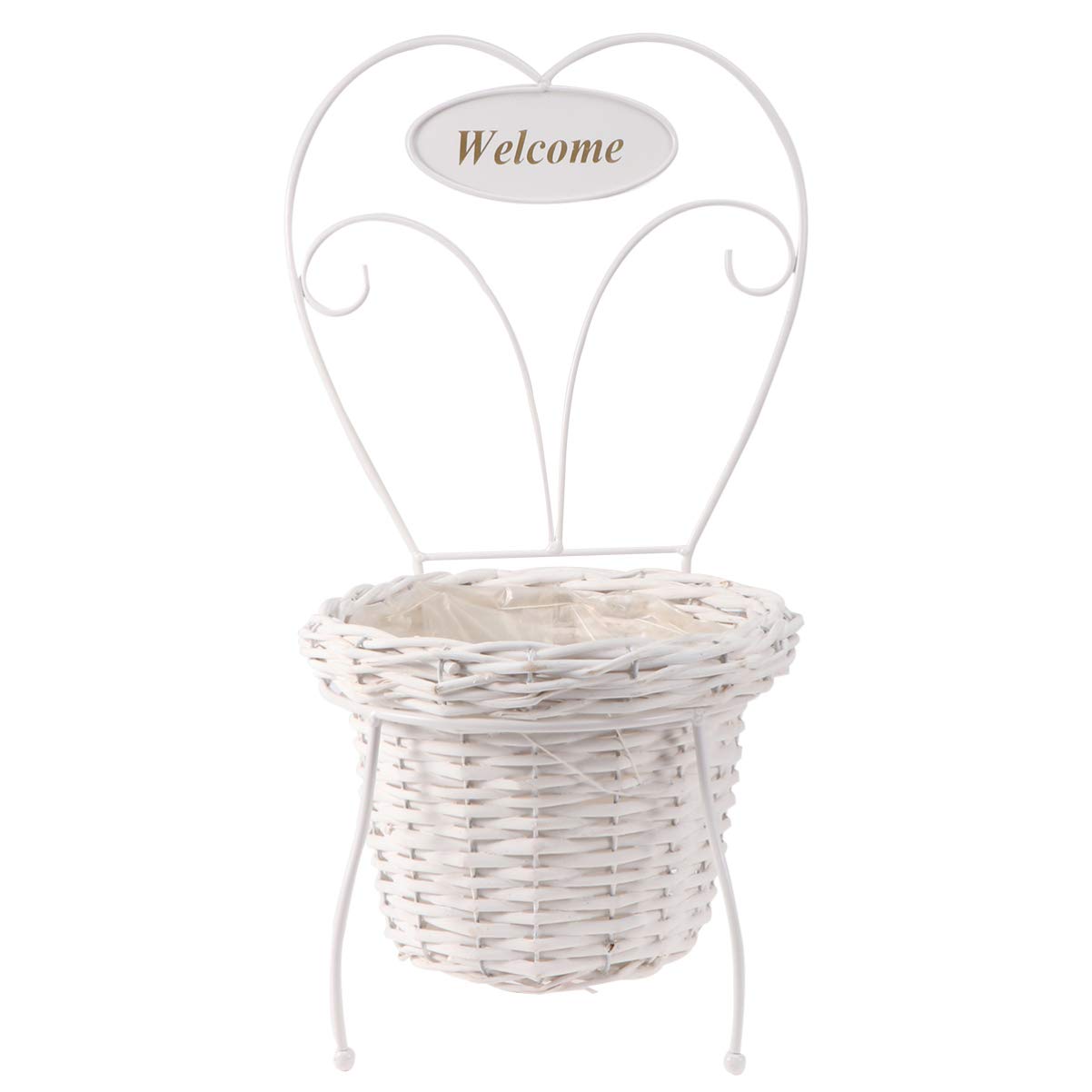 Happyyami Rattan Flower Basket Planter - Modern Decorative Hanging Planter Pot for Indoor Plants, Home, Restaurant & Office Decor - Perfect for Succulents, Herbs & Small Flowers