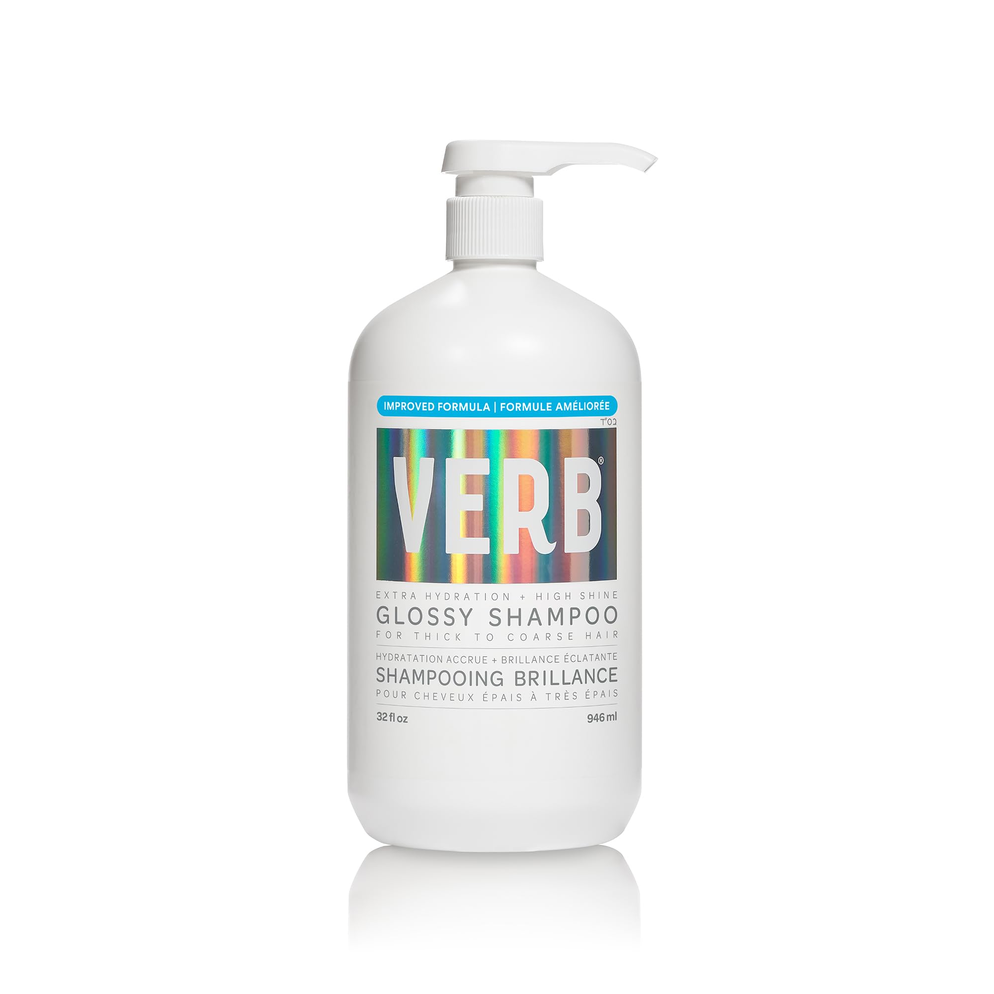 VERB Glossy Shampoo for Thick to Coarse Hair - Sulfate Free, Paraben Free & Gluten Free Moisturizing Shampoo with High Shine - Perfect for Dry, Damaged Hair & Daily Hydration Care