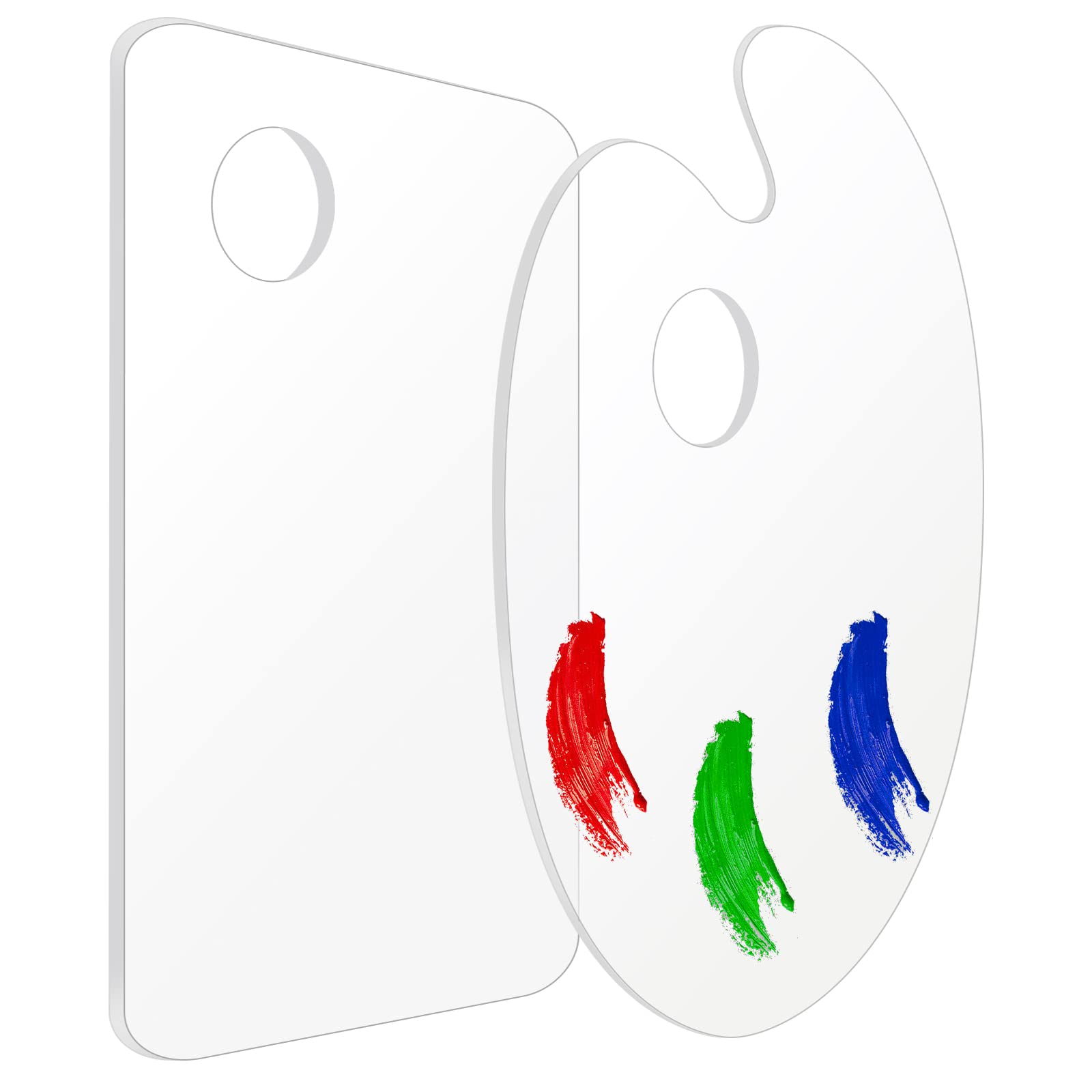 2PCS Premium Acrylic Paint Palette - Transparent Non-Stick Oil Painting Palette for Artists & Beginners - Perfect for Canvas, Watercolor & Oil Painting Studio & Outdoor Use