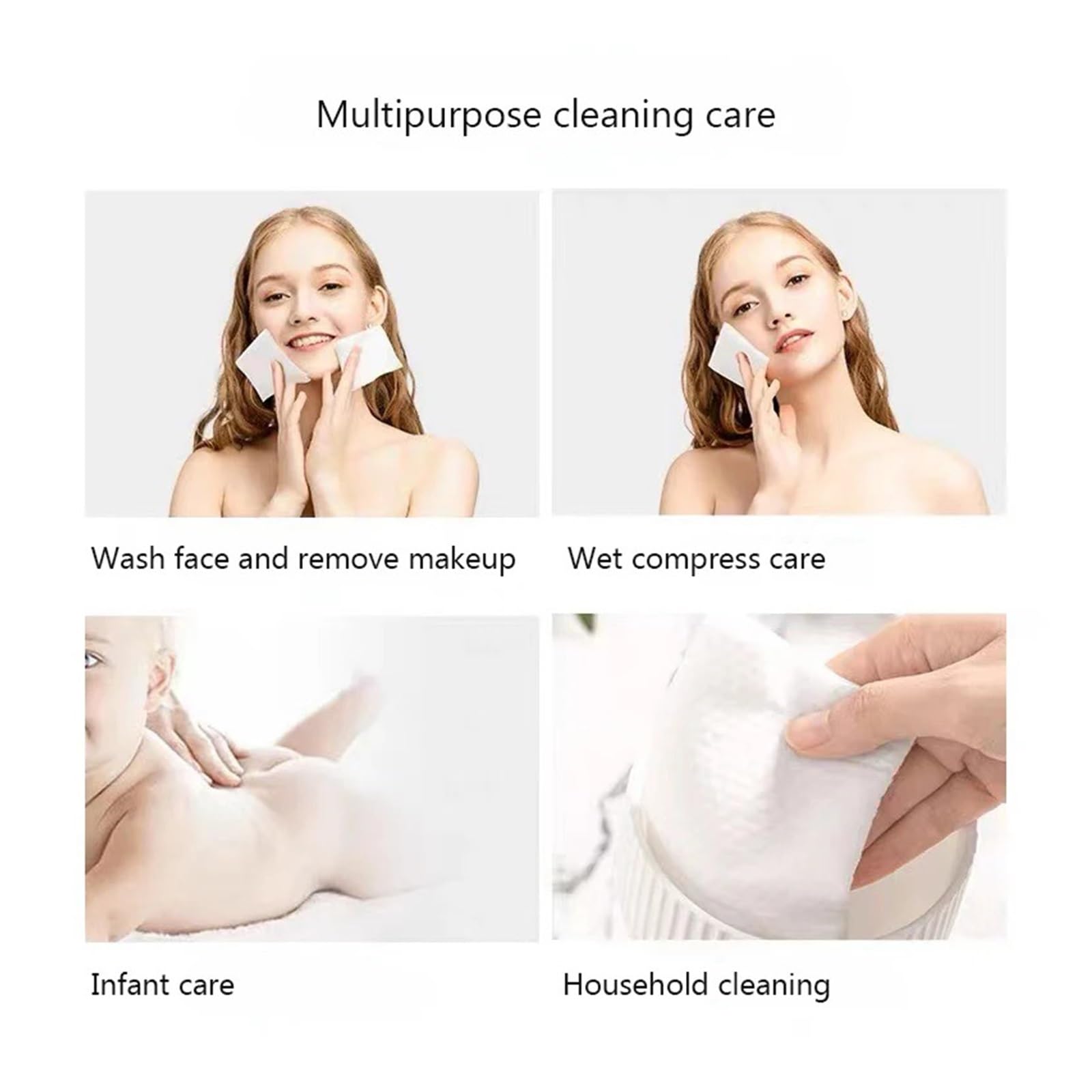 Extra Thick Cotton Tissue Disposable Towels - Soft & Absorbent Makeup Remover Wipes (50 Count) | Gentle Face Cleansing, Baby Care & Beauty Essentials