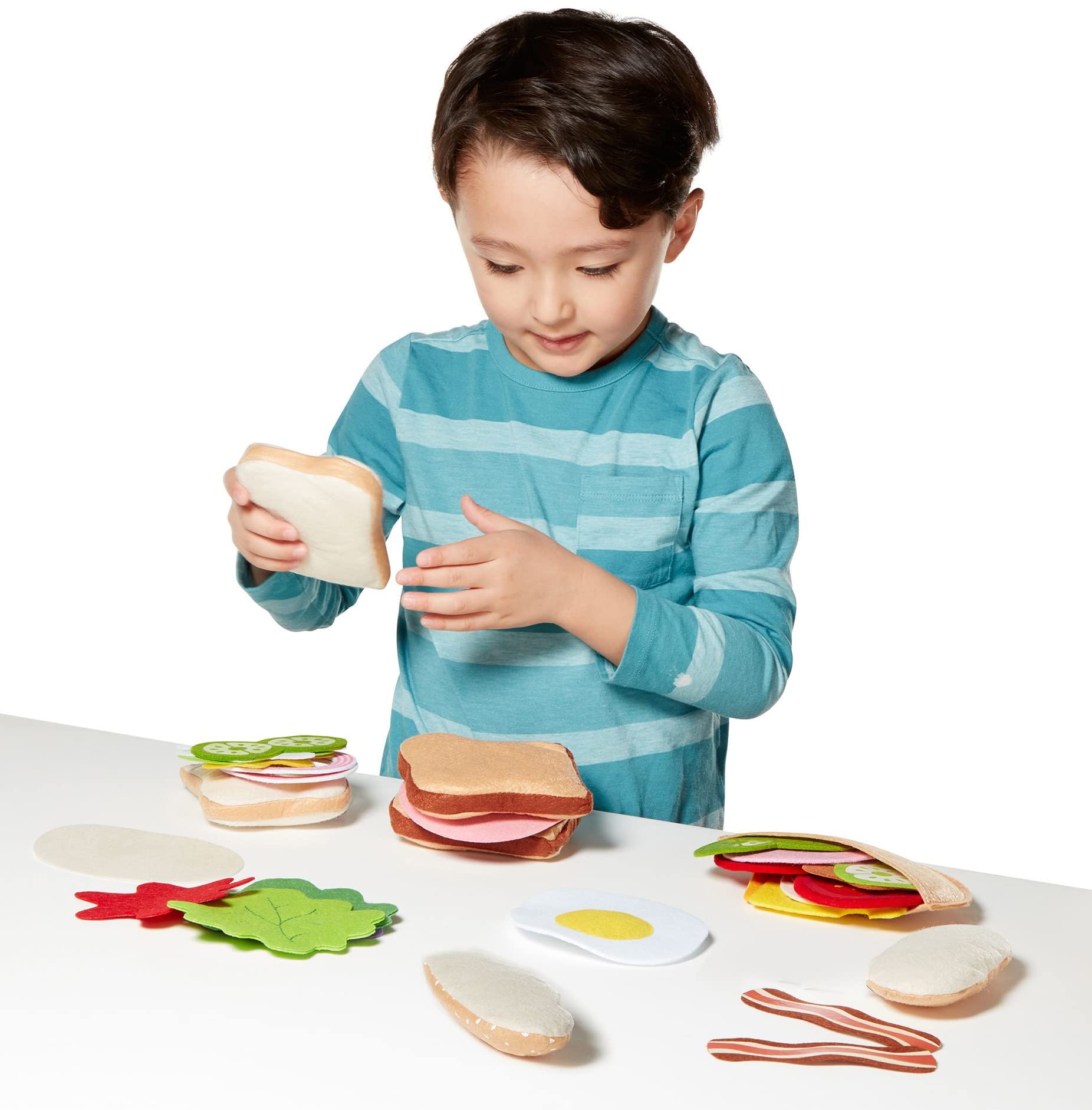 Melissa & Doug Felt Food Sandwich Set - Pretend Play Kitchen Toy for Kids - Perfect for Role Play, Learning & Fun at Home or School