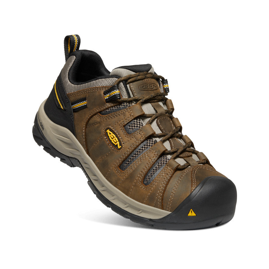 Men's Flint II Soft Toe Work Boots - Cascade Brown & Golden Rod - Durable & Comfortable for Construction, Hiking & Outdoor Work