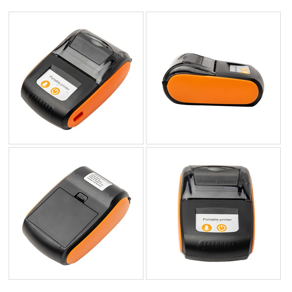 Portable 58mm Mini Thermal Receipt Printer - Wireless Bluetooth & USB Mobile Printer with 2