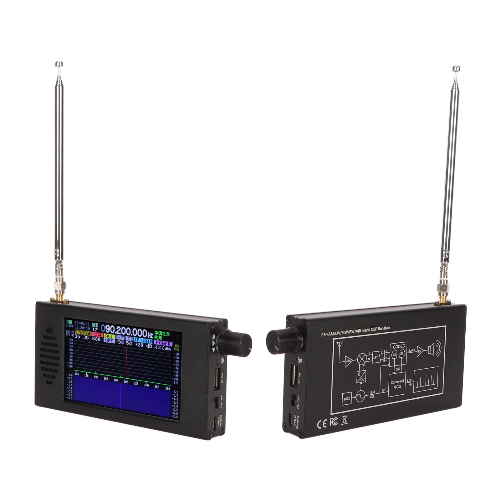 Portable Shortwave Radio Receiver - Ultra Low Noise DSP Digital Demodulation with FM/CW/AM/SSB - Ideal for Emergency Preparedness, Outdoor Adventures & Ham Radio Enthusiasts