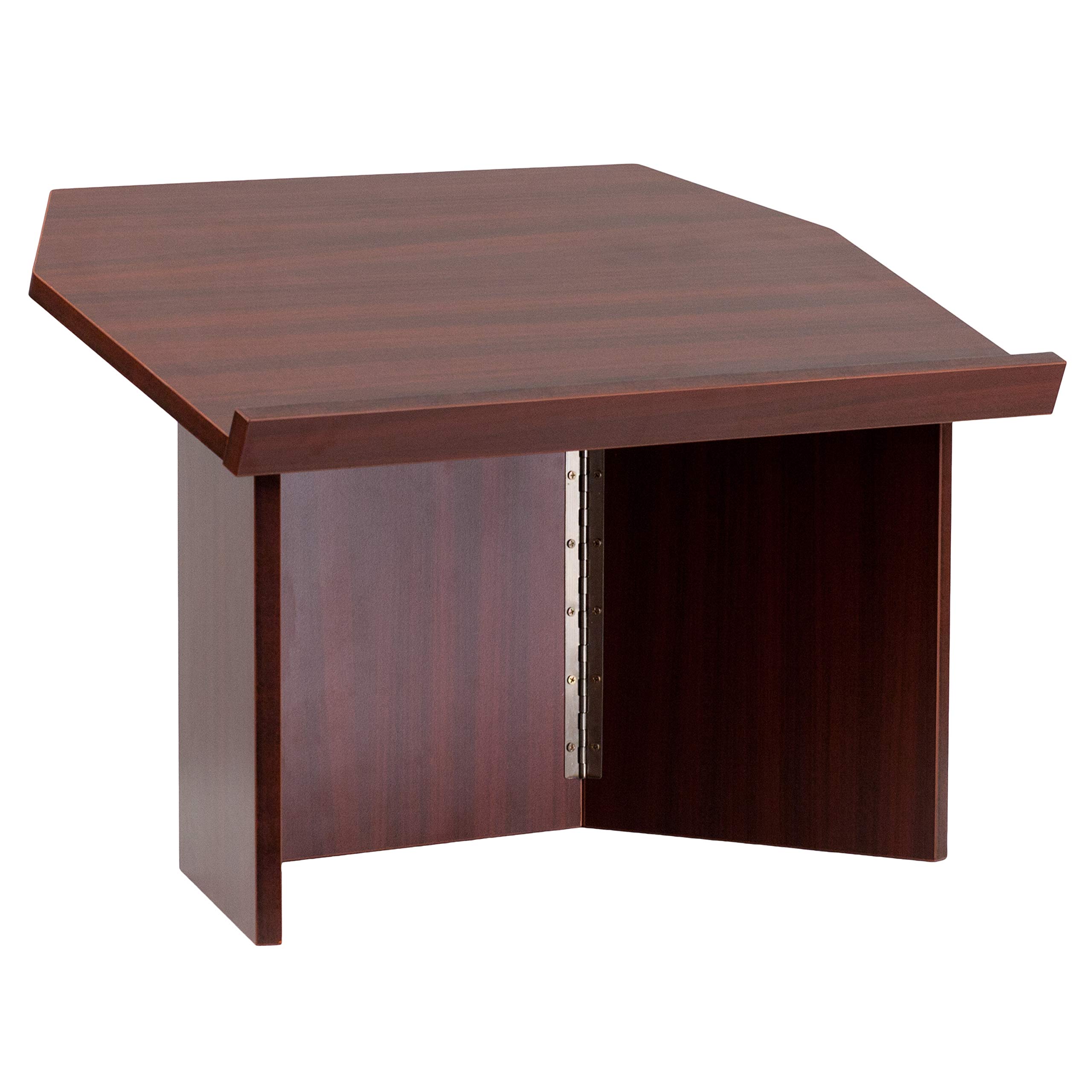 Flash Furniture Mysta Foldable Tabletop Lectern - Mahogany Finish, Portable Podium for Home Office, Classroom & Church Presentations - Compact Lectern Stand for Public Speaking & Video Conferences