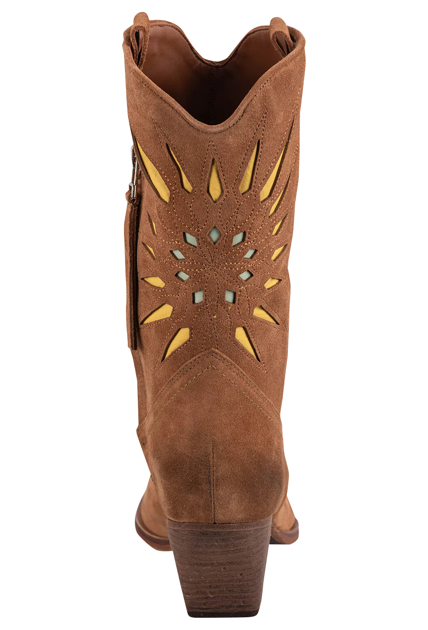 Golo Women's Brown Leather & Suede Ankle Boots - Comfortable Winter Booties for Casual Outfits & Office Wear