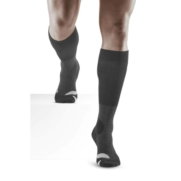 CEP Men's Hiking Merino Wool Socks - Stone Grey/Grey - Moisture Wicking & Temperature Regulating for Outdoor Adventures, Trekking & Cold Weather Activities