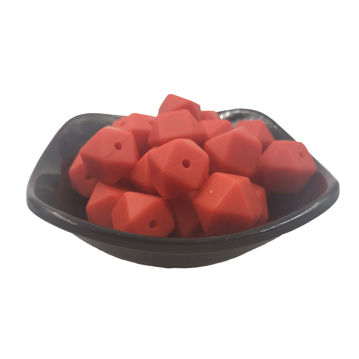 14mm Silicone Hexagonal Beads for DIY Jewelry & Keychains - 50pcs Bulk Craft Beads for Women
