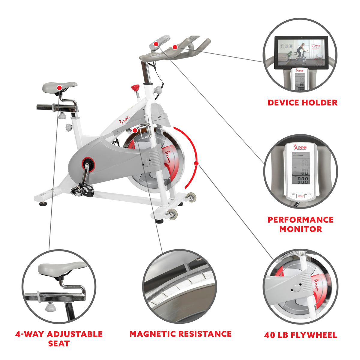 Premium Magnetic Belt Drive Indoor Cycling Bike - Quiet & Smooth Home Exercise Bike for Cardio & Fitness Training - Perfect for Home Gym, Spin Classes & Weight Loss