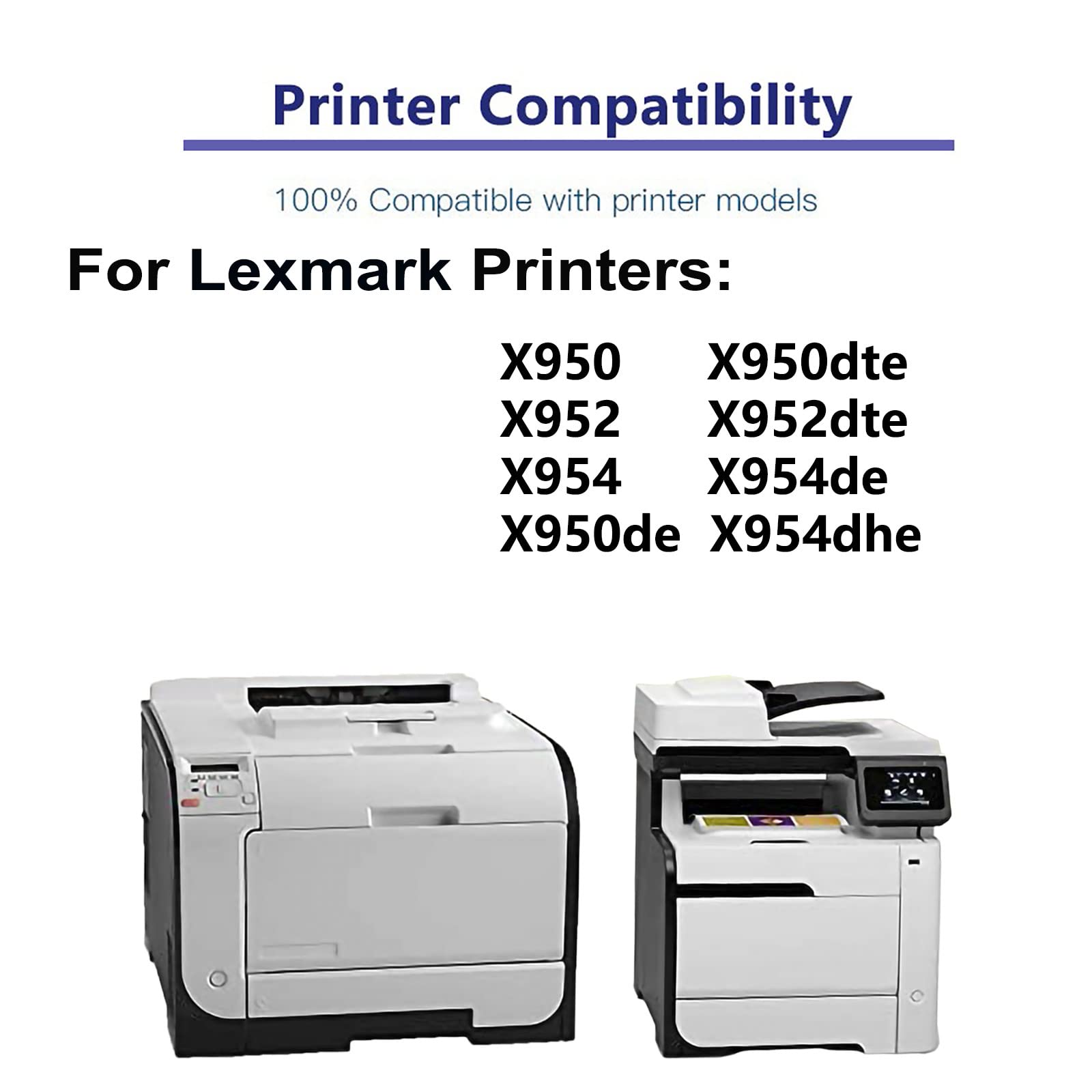 2-Pack Black High Capacity X950X2KG Toner Cartridge - Compatible with X950/X952/X954 Printers - Perfect for Home Office & High-Volume Printing