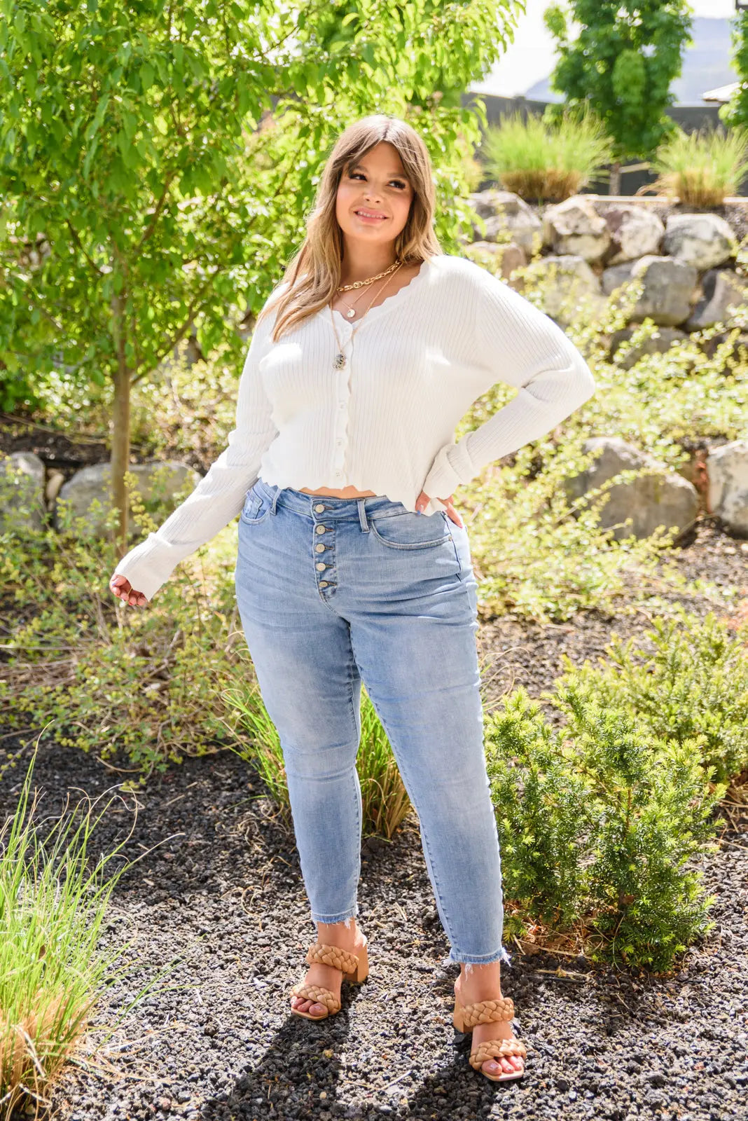 Hi Rise Button Fly Skinny Jeans for Women - High Waisted Slim Fit Denim Pants | Perfect for Casual Wear, Night Out & Street Style