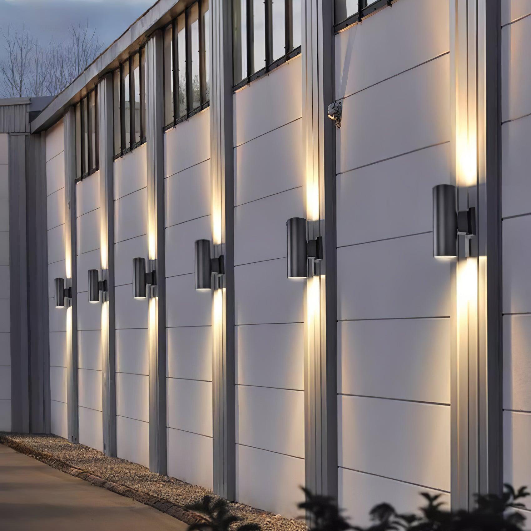 Modern Cylindrical Outdoor Wall Light - Weatherproof LED Sconce for Porch, Patio & Garden - Energy Efficient Exterior Lighting for Home & Commercial Use