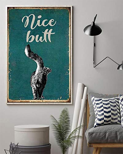 Funny Cat Metal Tin Sign - Wall Decor for Cat Lovers & Home Office