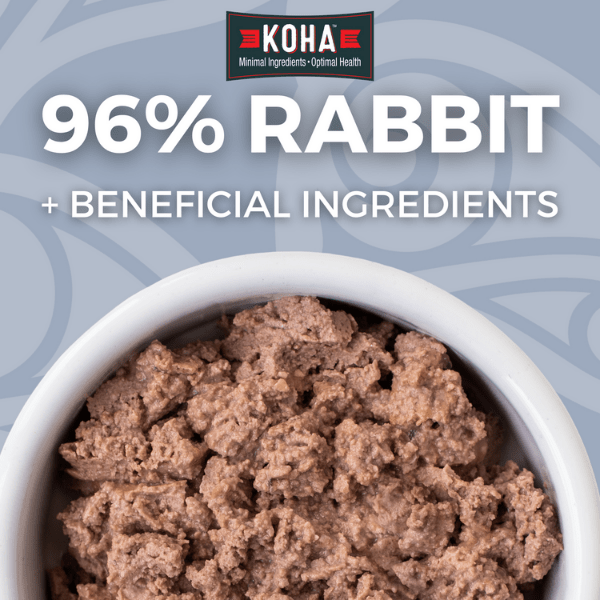 KOHA LID Rabbit Pate Grain-Free Canned Cat Food - Limited Ingredient Diet, High Protein Wet Food for Cats with Sensitive Stomachs - Perfect for Indoor Cats & Kittens with Allergies