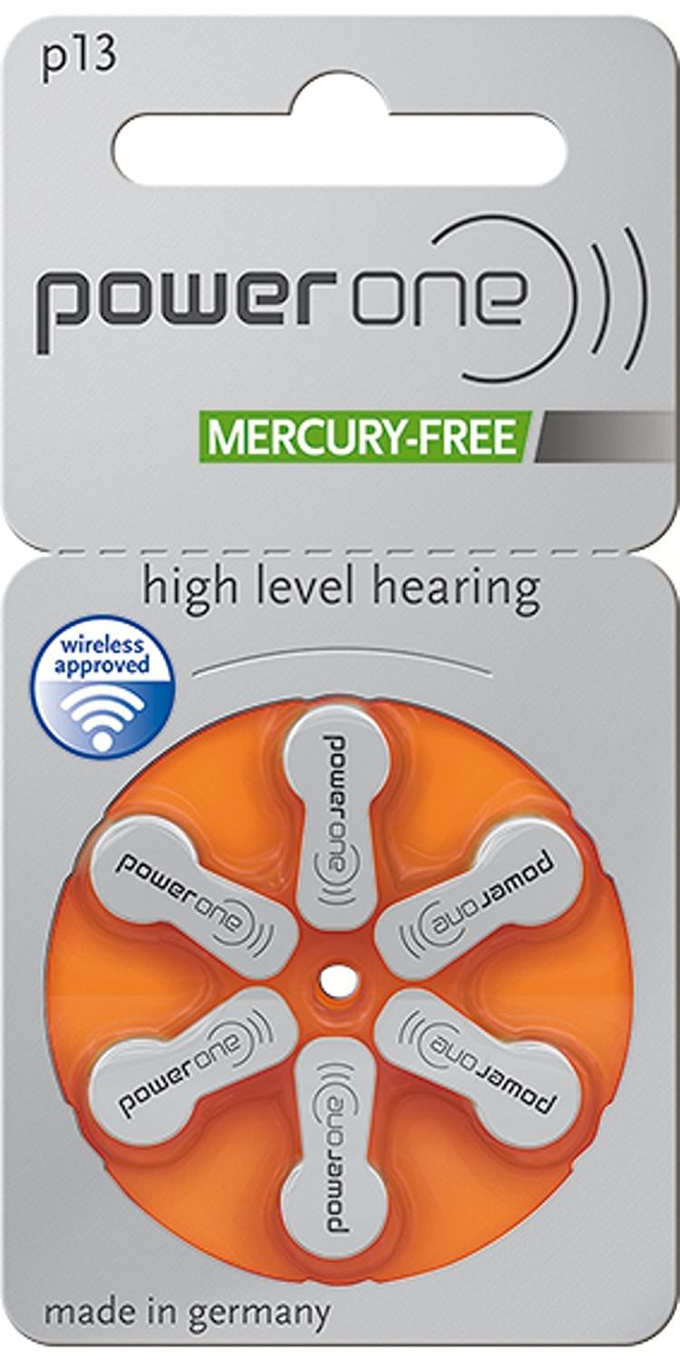 Power One Size 13 Hearing Aid Batteries P13 - 3 Pack (60 Batteries) - Long Lasting Zinc Air Batteries for Hearing Aids - Perfect for Travel, Daily Use & Emergency Backup