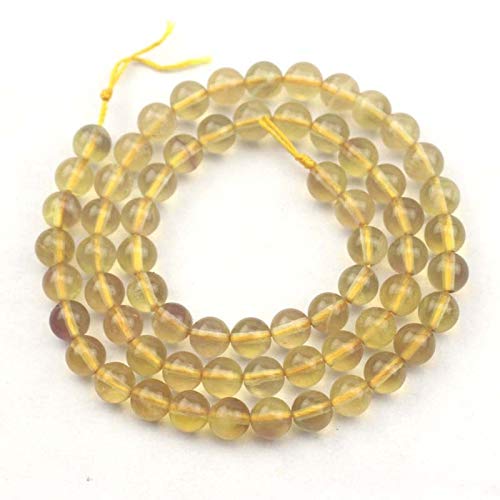 Natural Yellow Fluorite Beads 6mm 8mm 10mm - Genuine Stone Beads for Jewelry Making, DIY Crafts (15