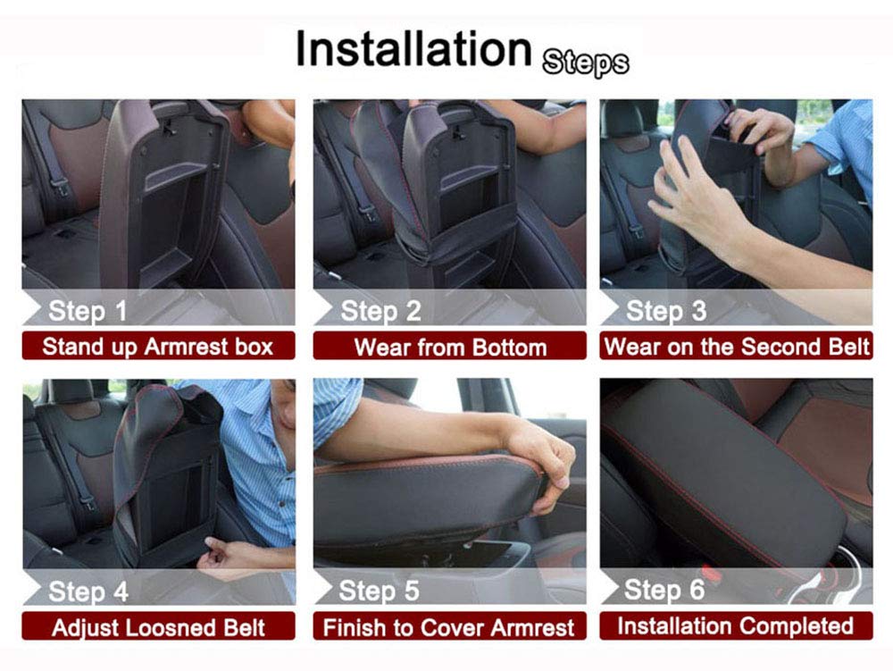 BEERTE Center Console Armrest Cover for Toyota C-HR 2018-2024 - Blue Carbon Fiber Pattern Car Accessory | Upgrade Interior & Protect from Wear | Perfect for Daily Commute & Road Trips