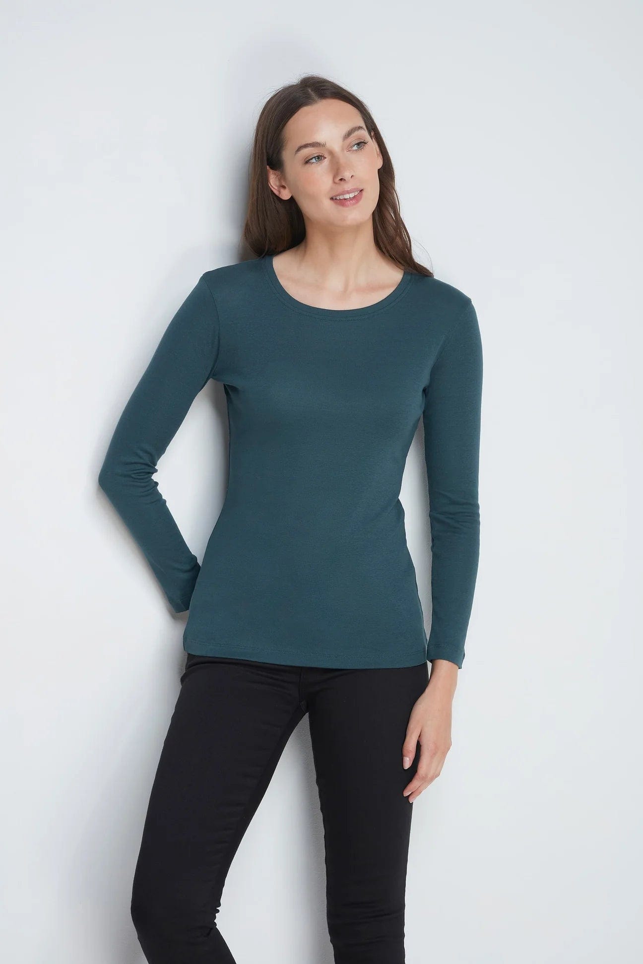 Premium Crew Neck Long Sleeve T-Shirt - Soft Cotton TENCEL™ Modal Blend for Ultimate Comfort | Multiple Colors | Perfect for Casual Wear, Layering & Everyday Outfits