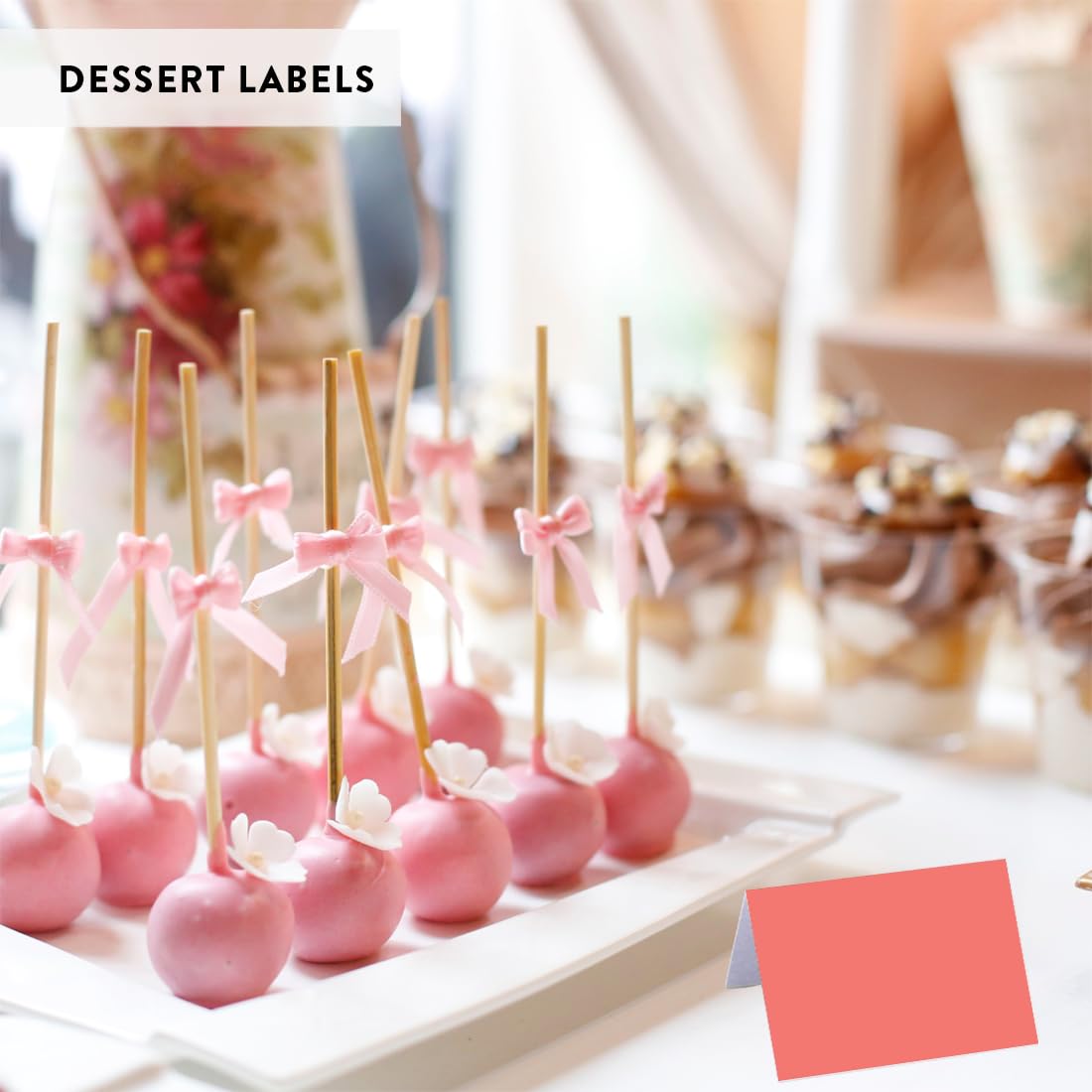 Andaz Press Printable Table Tent Place Cards - 20-Pack Coral Blank Name Cards for Wedding, Baby Shower & Graduation | Perfect for Seating Arrangements, Buffet Labels & Event Decorations