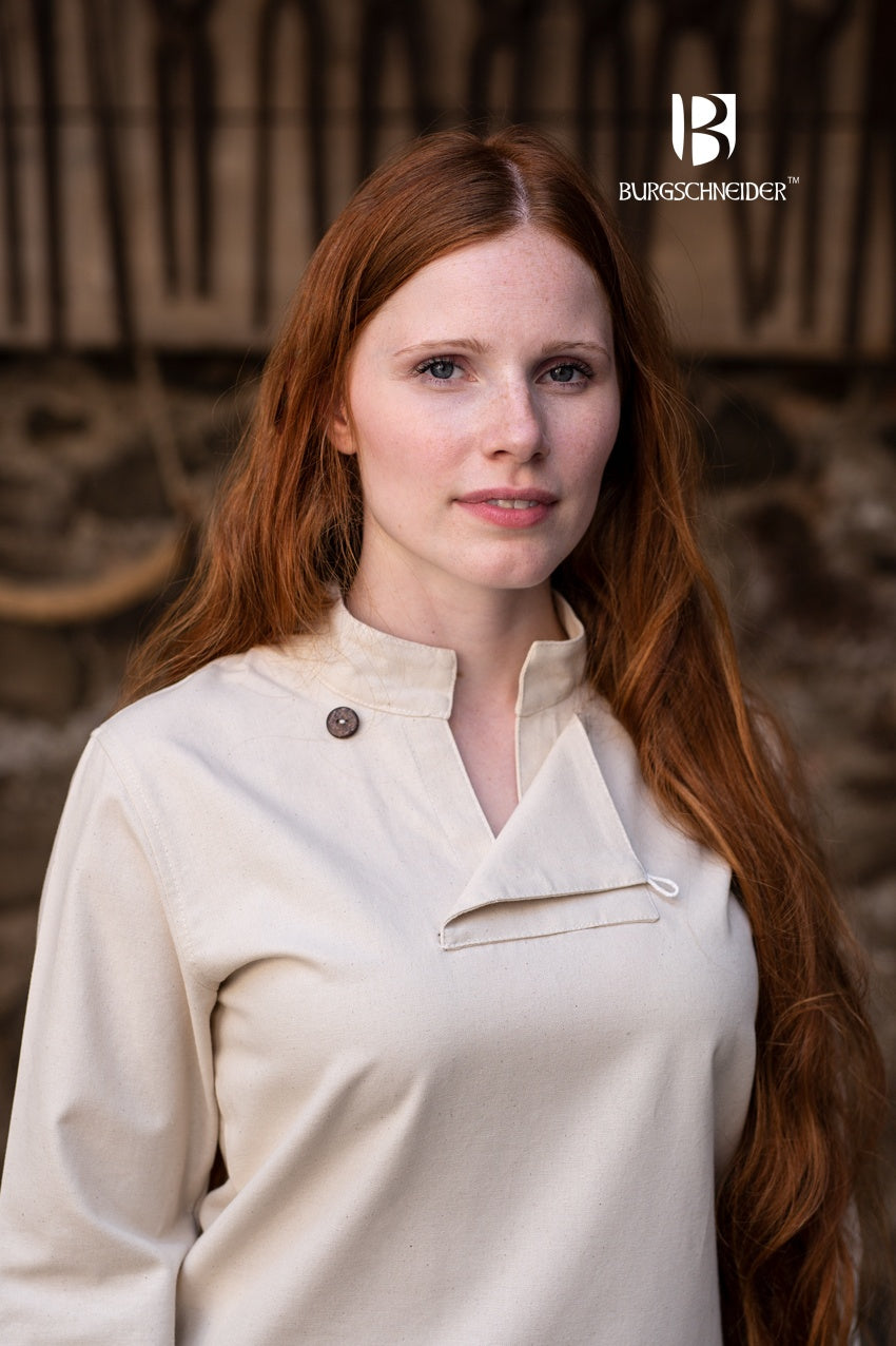 Viking Skjoldehamn Tunic Lennja - Authentic Medieval Norse Tunic in Natural Linen - Perfect for LARP, Reenactment & Historical Costumes