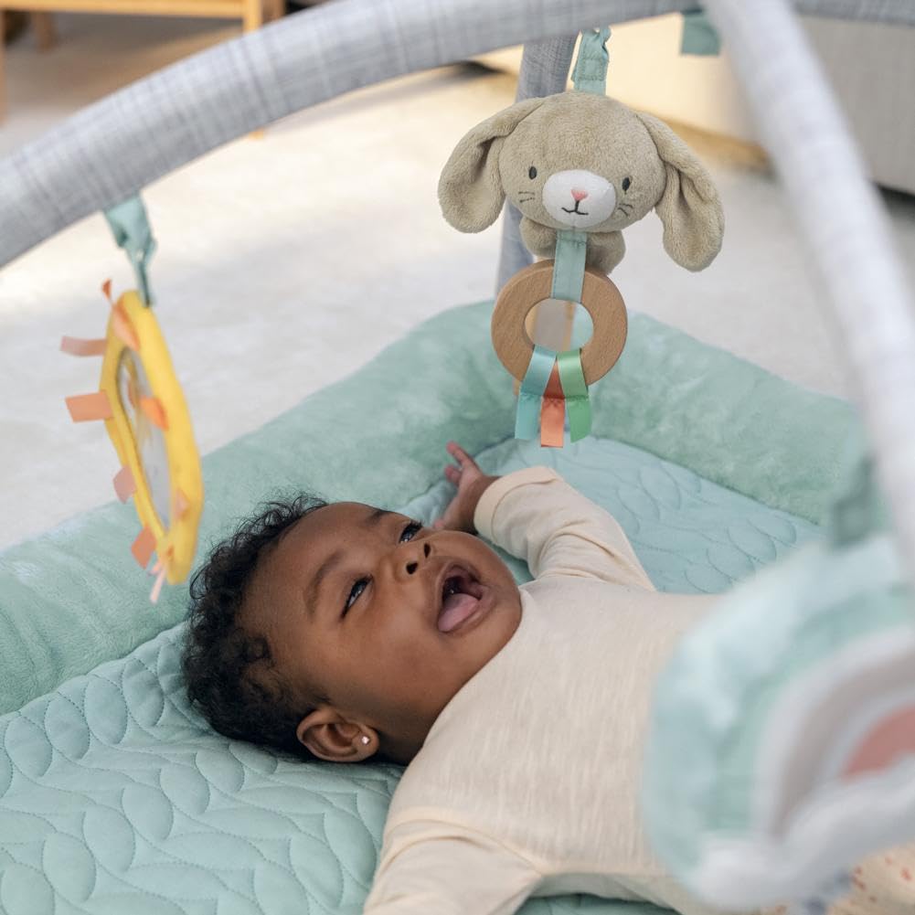 Ingenuity Calm Springs Plush Baby Activity Gym with Ultra-Soft Premium Play Mat & Developmental Toys - Perfect for Tummy Time, Sensory Play and Early Learning