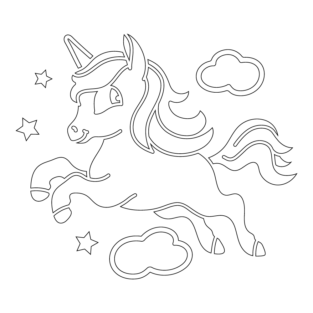 147 High in the Clouds Unicorn 5x5 Inch Wall Art - Whimsical Fantasy Decor for Kids Room, Nursery & Playroom