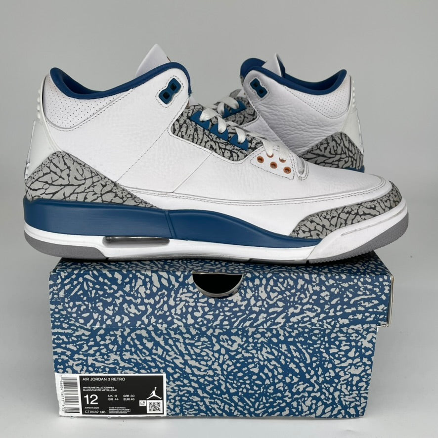 AIR JORDAN 3 Retro Wizards Basketball Shoes Men's Size 12 - Style CT8532-148 | Authentic Sneakers for Streetwear & Basketball Games