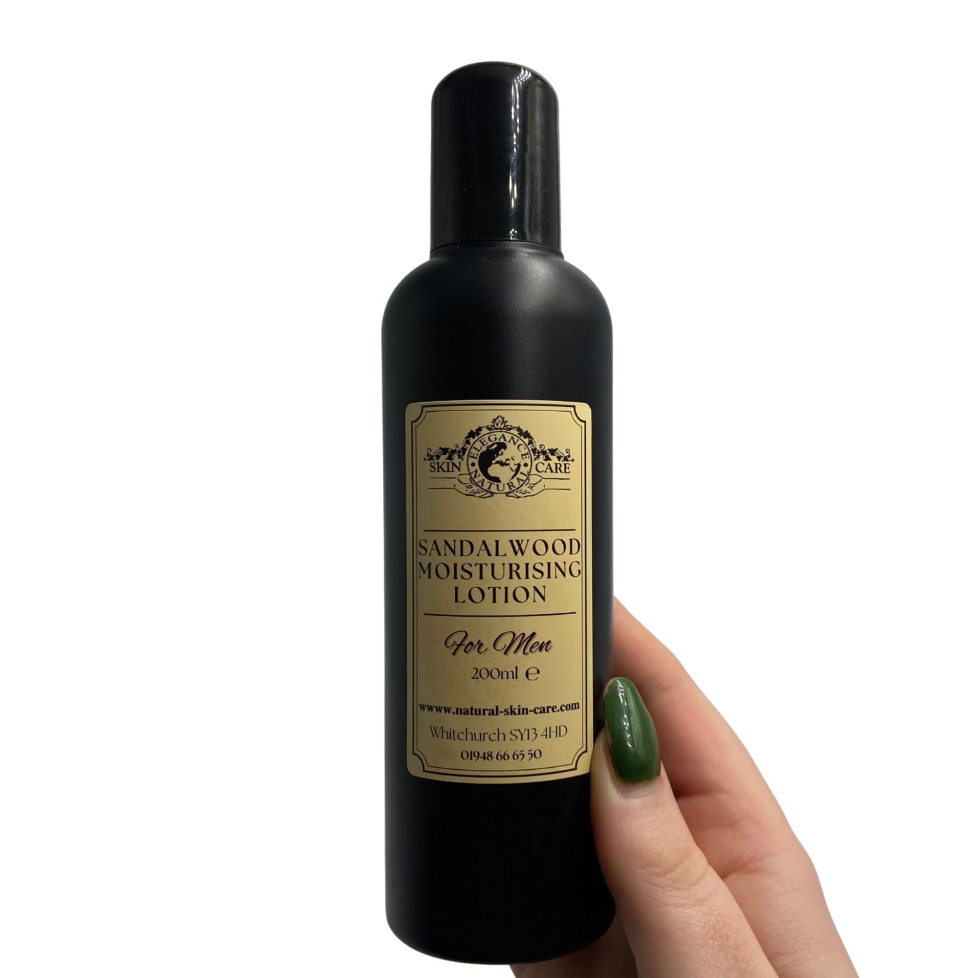 Elegance Natural Skin Care Sandalwood Moisturizing Lotion for Men - 200ml Hydrating Face & Body Cream - Perfect for Dry Skin Care & Daily Grooming Routine