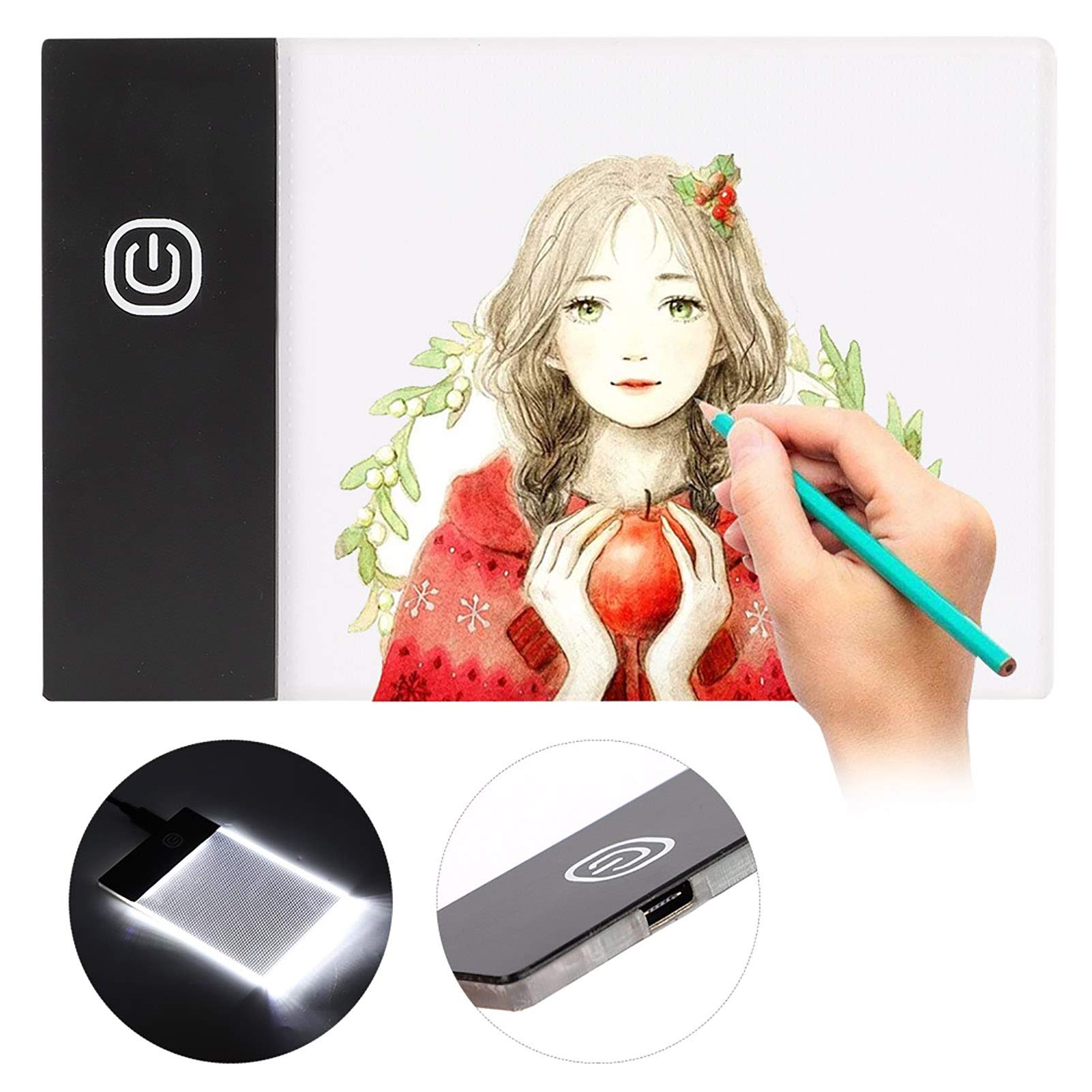 A6 LED Light Box for Drawing & Tracing - Ultra Bright LED Light Pad with Non-Slip Backing, Perfect for Artists, Crafters & Flip Book Animation - Ideal for Sketching, Calligraphy, and DIY Projects