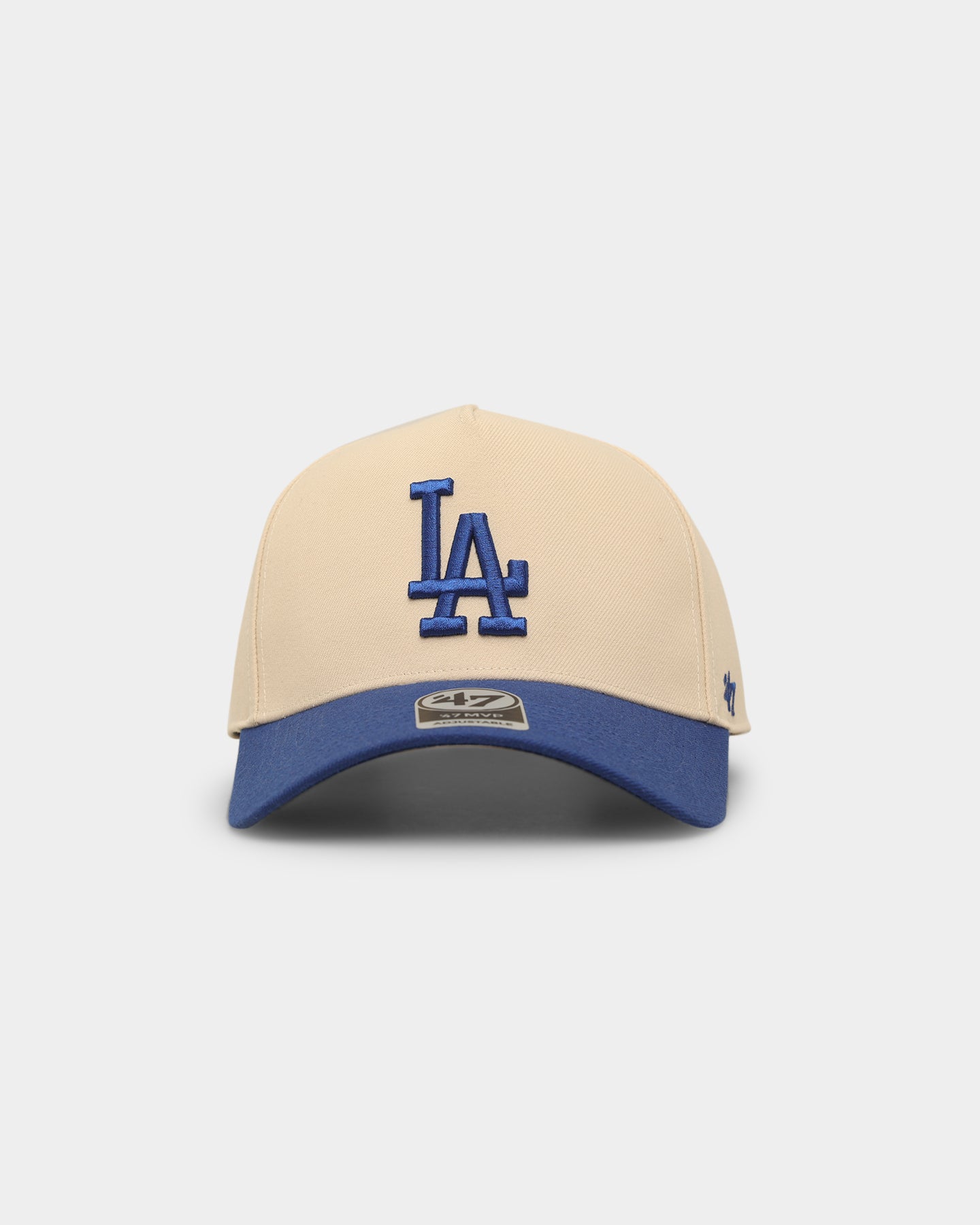 47 Brand Los Angeles Dodgers 'Off White/Team Logo' MVP DT Snapback Hat - Adjustable Baseball Cap for Men & Women - Perfect for Game Day, Sports Events & Casual Wear