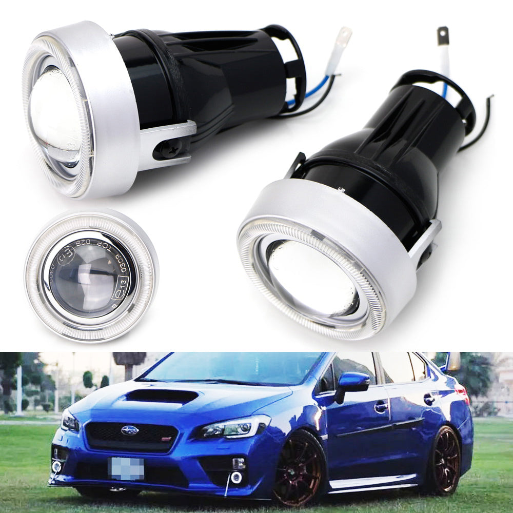 7000K White LED Halo Angel Eyes Projector Fog Lights for Cars - 3-Pack with Durable Housing | Perfect for Night Driving, Off-Roading & Custom Car Lighting Upgrades