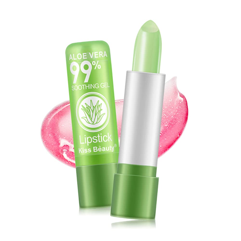 ISAKEN Aloe Vera Moisturizing Lipstick - Long Lasting Hydrating Lip Balm with Color Changing Technology | Nourishing Lip Care for Dry Lips | Perfect for Daily Use, Date Night & Gift Giving (Women & Girls)