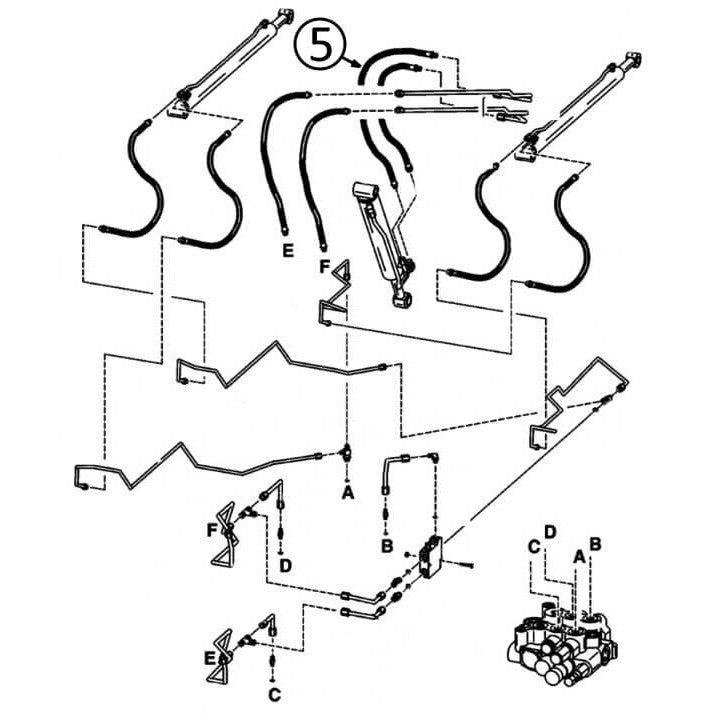 Bobcat 853 Hydraulic Hose for Loader Bucket Tilt Cylinder - Bore End #5 - Replacement Part for Skid Steer Loaders, Excavators & Construction Equipment