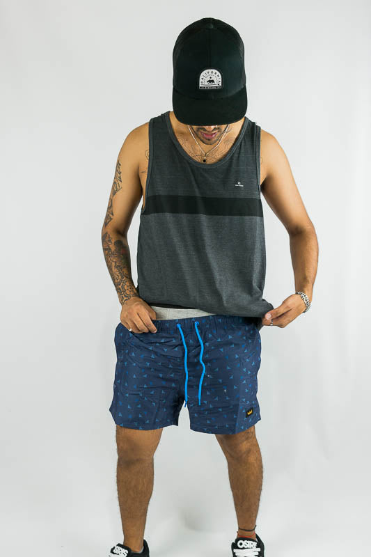 Kingpin TDB Men's Bathing Suit - Quick Dry Swim Trunks with Mesh Lining, Blue - Perfect for Beach, Pool, and Summer Vacations