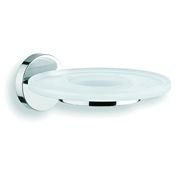 Duemila Self-Adhesive Soap Dish Holder with Frosted Glass - Bathroom Wall Mount Soap Tray for Shower, Sink, and Kitchen - Rustproof & Waterproof Design