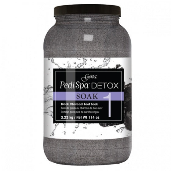 GENA PEDI SPA DETOX SOAK with Activated Charcoal - Step 1 Foot Soak for Relaxation & Exfoliation | Perfect for At-Home Pedicures & Spa Days