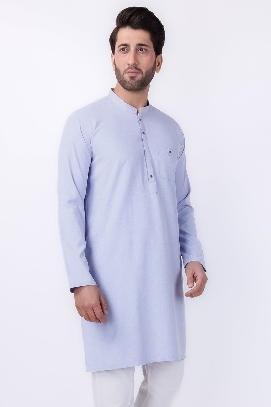 Stylish Light Blue Blended Kurta for Women - Comfortable & Trendy Indian Tunic Top - Perfect for Festivals, Parties & Casual Wear