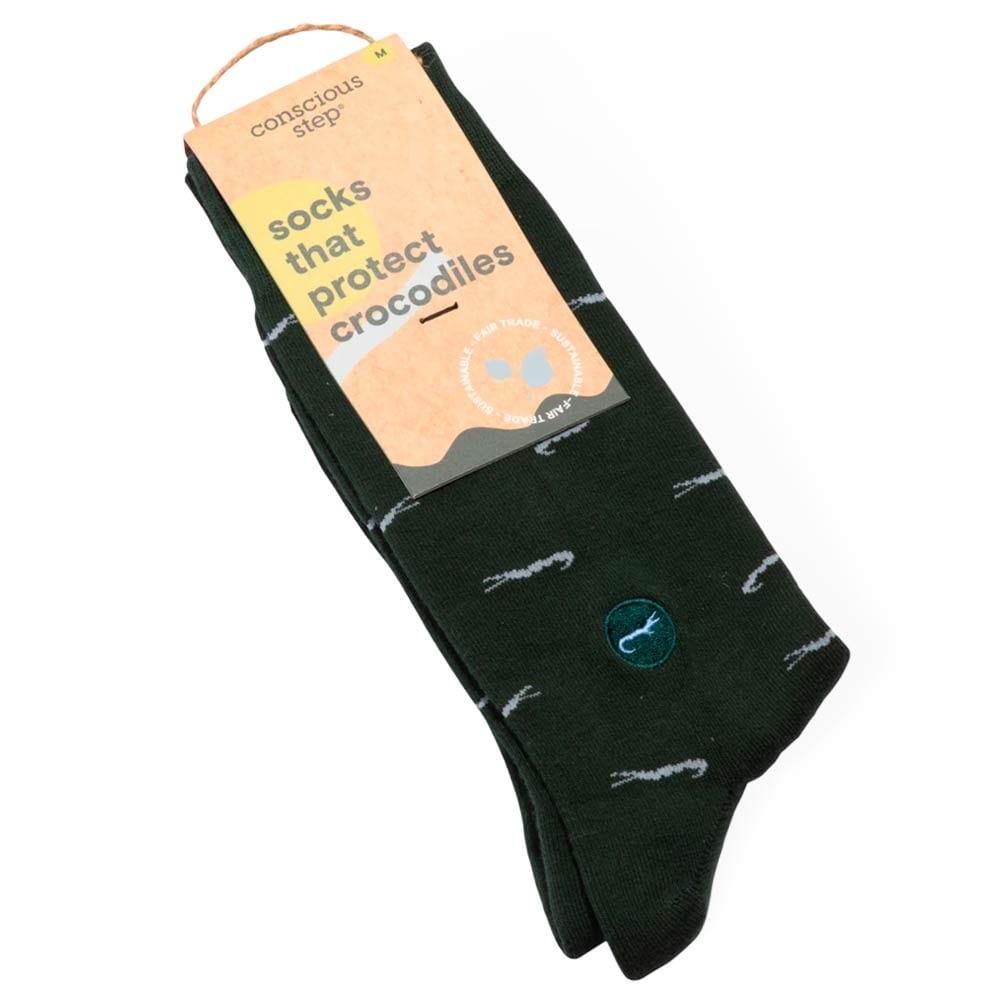 Eco-Friendly Conscious Step Socks - Protect Crocodiles & Support Wildlife Conservation | Comfortable Cotton Socks for Men & Women | Perfect for Hiking, Yoga & Everyday Wear