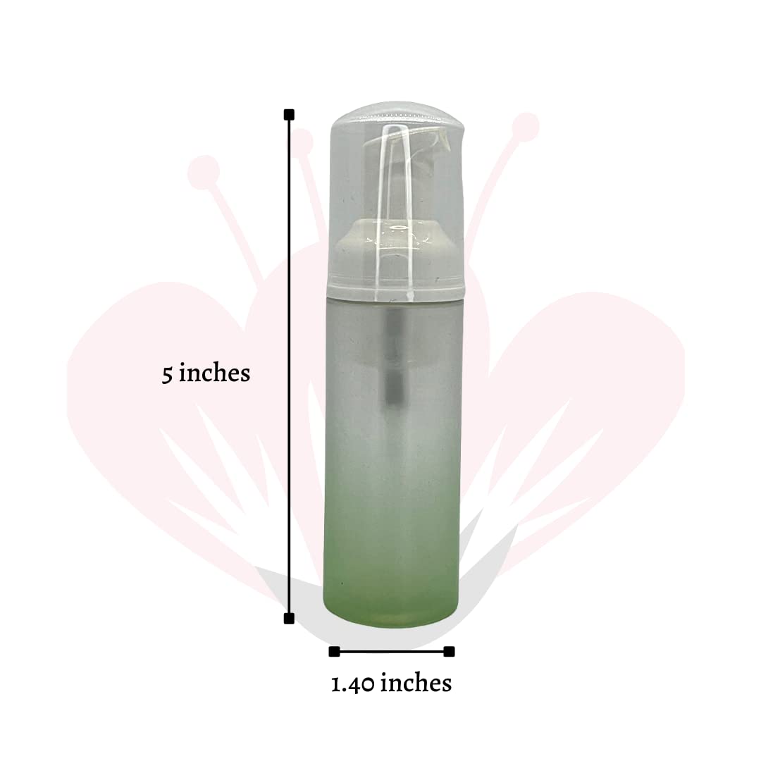 10 Pack 60ml Foaming Pump Bottles Plastic Dispenser for Lash Shampoo & Soap | Ombre Green | Travel-Size Toiletries & Beauty Product Containers