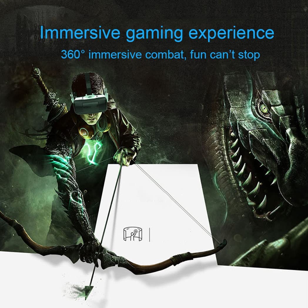 Lunette 3D VR Headset, Virtual Reality Goggles with Bluetooth Controller - Compatible with iPhone 13 Pro Max/13 Pro/13/12/11, Samsung Galaxy S21, Huawei & Xiaomi Series - Perfect for Gaming, Movies & Virtual Tours (Color: F, Size: iOS)