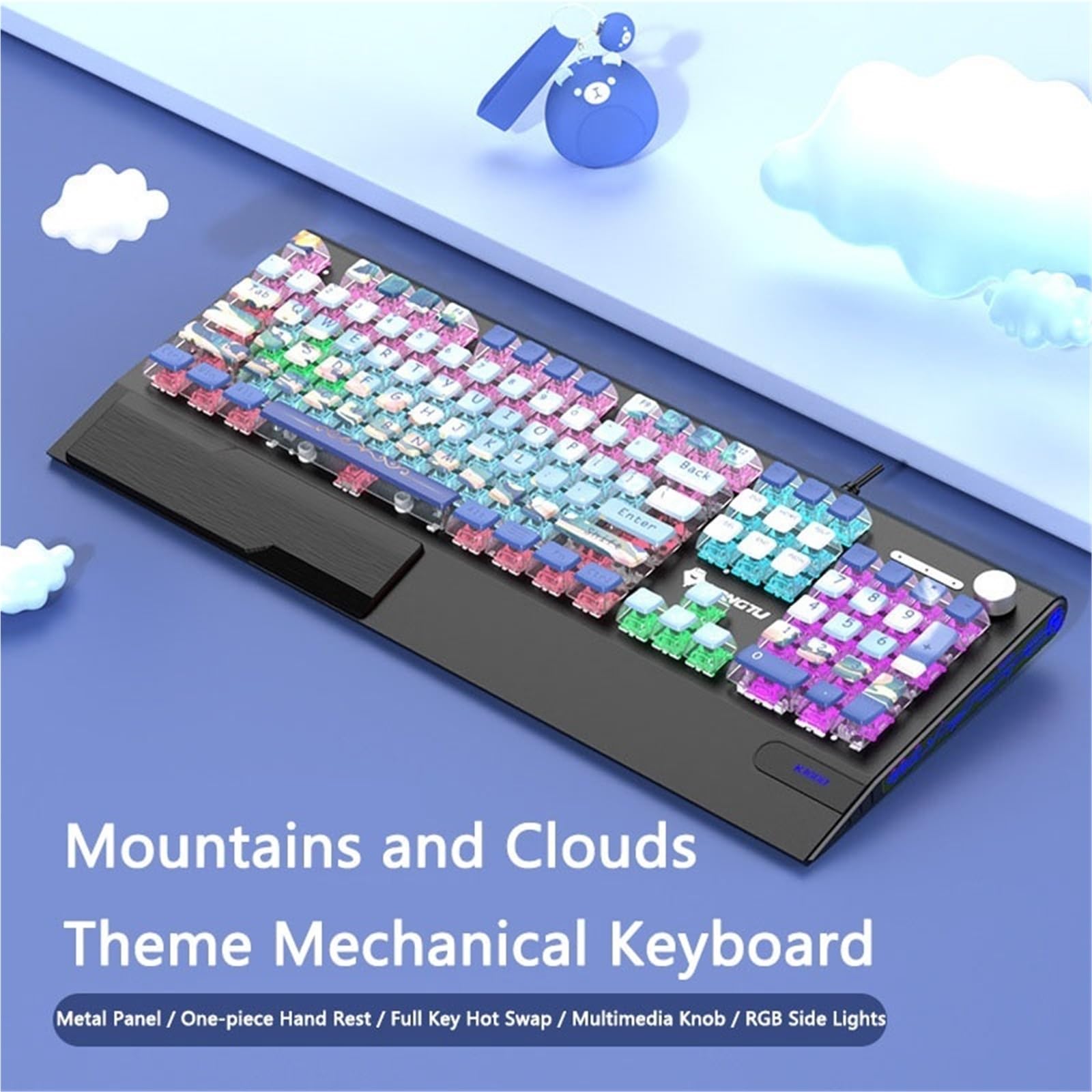 K1000 RGB Mechanical Gaming Keyboard - Wired USB Rainbow Backlit Keyboard with Quad Thermal Tech for PC Gamers & Office Work | Perfect for Gaming, Typing, and Professional Use