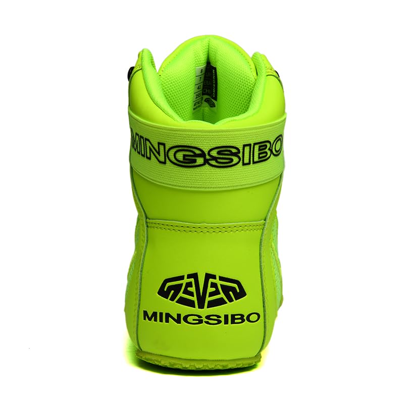 Men's & Youth Anti-Slip Boxing Wrestling Shoes - Lightweight Breathable Training Boots for Boxing, MMA, Martial Arts & Gym Workouts (Green)