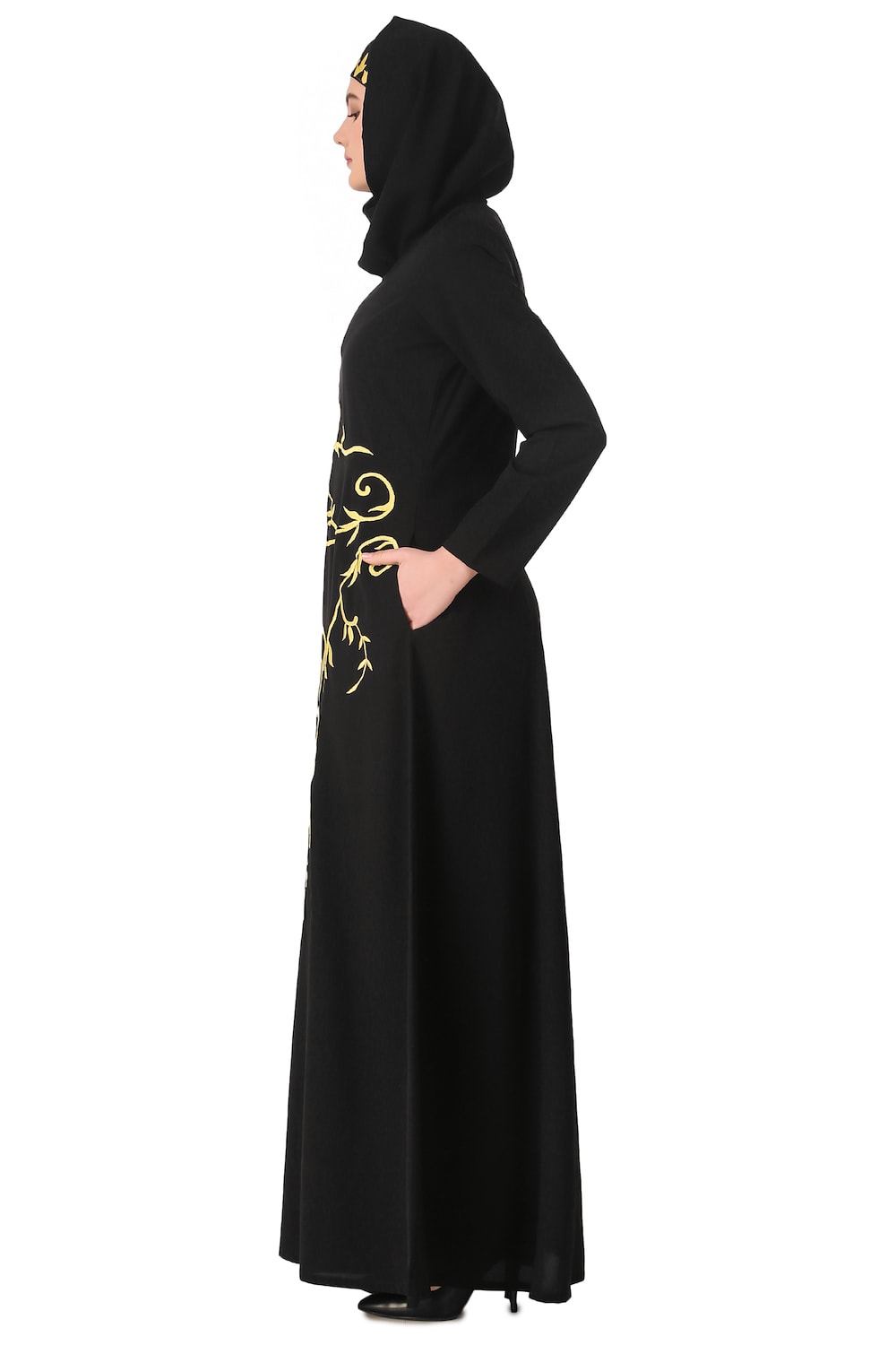 Elegant Floral Patchwork Anarkali Abaya Dress for Women - Perfect for Eid, Weddings & Special Occasions