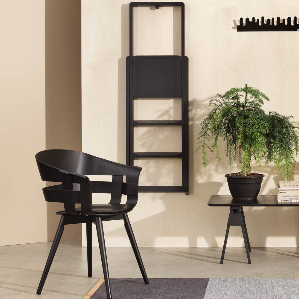 DESIGN HOUSE STOCKHOLM Black Step Ladder - Sturdy & Lightweight Folding Ladder for Home, Kitchen, Garage & Office Use