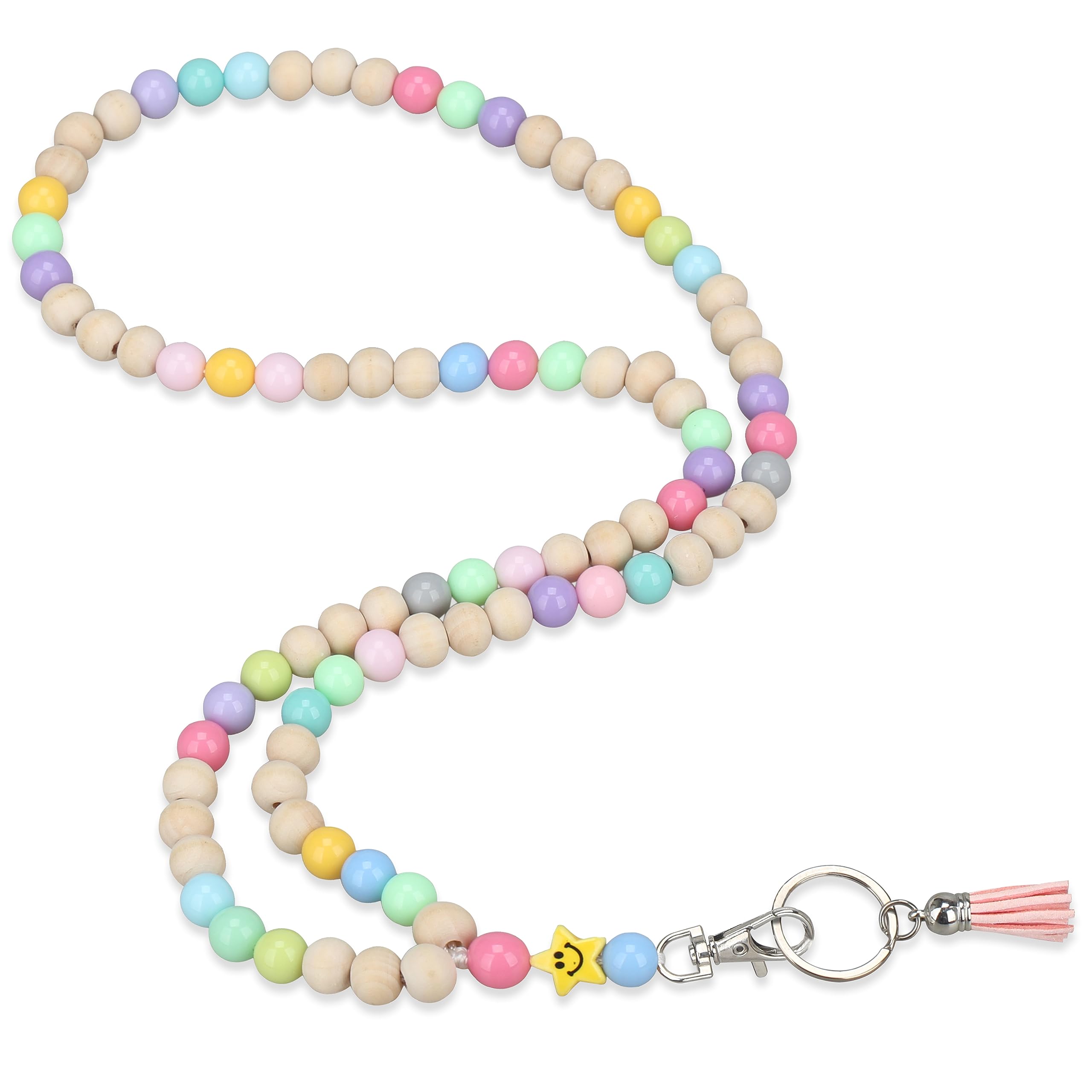 ABAMERICA Beaded Teacher Lanyards for ID Badges & Keys - 2 Pack for School & Office Use